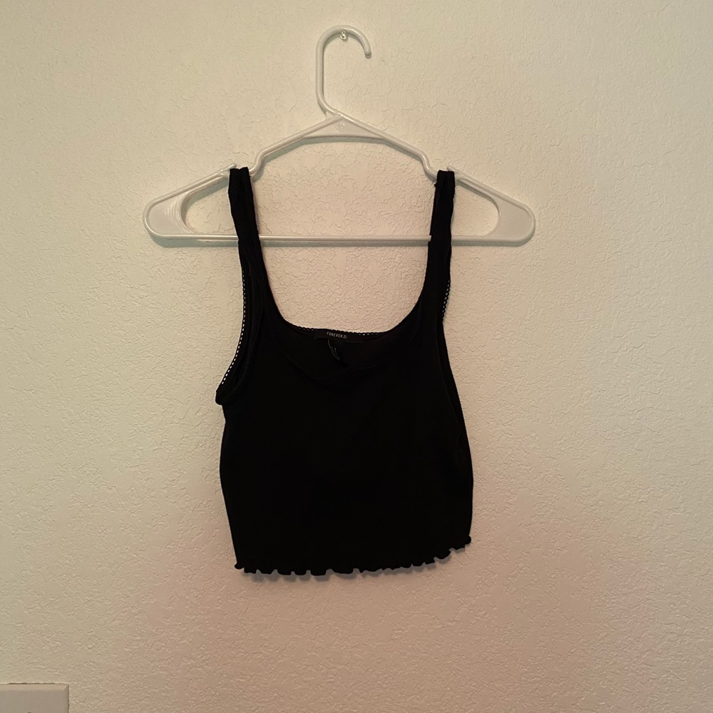 Black basic crop top